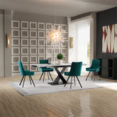 Arctic Small 1.4m Extending Ceramic Dining Table with 4 Valentino Chairs - Pendle Village Furniture